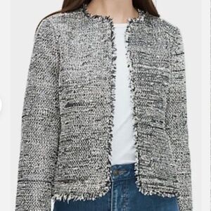 Kate Spade Party Tweed Jacket NWT Size 4 Black and Gold Metallic